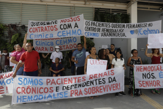 Pacientes chegaram a protestar contra o encerramento das atividades do CEHMO de Ananindeua foto: Wagner Almeida